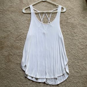 White loose tank top from Hollister size small